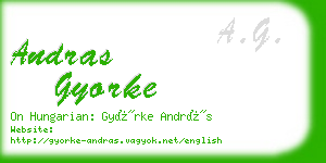 andras gyorke business card